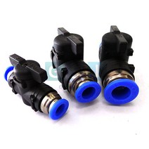 볼 밸브 피팅 PUC/8mm~12mm/유공압/공기압 배관/호스, 12mm, 1개