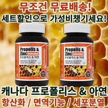 정성홍의 캐나다 직수입 프로폴리스 & 아연 비염 염증 면역력 에 좋은 영양제 약 90 캡슐 2개