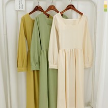 티데일리 클로이 스퀘어넥 롱원피스 여성 리본 원피스 (3color)