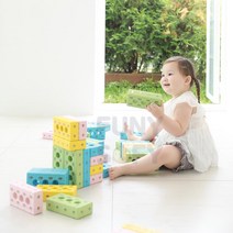 소프트 자석 건축집짓기 벽돌블럭놀이(24p) 관찰력 교구, 초콜릿(1색) 24p