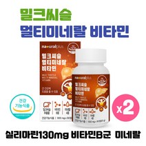 간이 피곤할때 밀크씨슬 실리마린 엉겅퀴 밀크씨유 밀크시스 지친간 활력 멀티비타민 여성 남성 중년 건강기능식품, 90정 x 2개