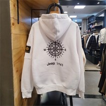지프 남녀공용 겨울 기모 루즈핏 소매포켓 후드집업 JM4TZU041A