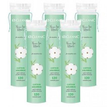 클레아닉 최강 부드러운화장솜 코튼&밤부 120매x5sets, 단품