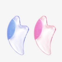 클렌징실리콘부착 얼굴 바디 지압 괄사 마사지기 택1, 블루