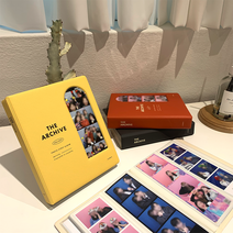 인생네컷 하루필름 포토이즘 앨범 4x6 대용량 바인더 보관함 사진첩, 버밀리언+선물편지지