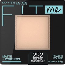 메이블린 핏 미 매트 + 포어리스 프레스 페이스 파우더 메이크업 & 세팅 파우더 반투명 1개입, True Beige