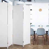 에코팩토리 인테리어 파티션 핸드메이드 라탄 칸막이 공간분리 가벽, 올화이트