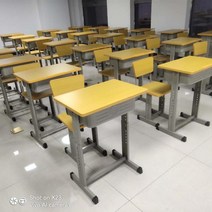 초등책상 높이조절책상 초등학교 교실책상의자 책걸상, 옐로우 테두리 세트
