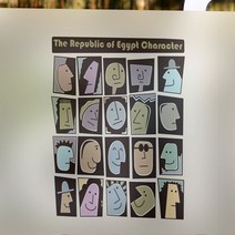 반투명시트지 무점착창문시트지 창문 유리 거울 유리창 베란다 유리문 유리 윈도우 창문 시트지 썬팅지 선팅지 필름 무점착반투명시트_빈티지이집트캐릭터_A01_W90xH90cm YR+2404EA
