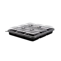 행복물류 9칸 다용도 정사각 반찬용기(뚜껑포함) 300set