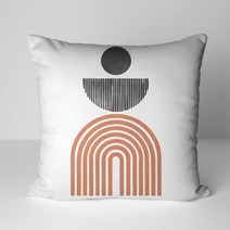 모노기와 보헤미안 미니멀 다크오렌지 그림 쇼파방석 쿠션커버60x60, 단일옵션