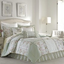 Laura Ashley Home | 하퍼 컬렉션 럭셔리 울트라 소프트 이불 사계절 프리미엄 침구 세트 홈 데코를 위한 세련되고 섬세한 디자인 풀 세이지