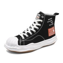 남자 하이탑 스니커즈 캠퍼스화 봄 녹색 운동화 레트로 쉘 플랫폼 청키 슈즈 해산 유일한 Streetwear 캔버스 Vulcanized 스 니 커 즈