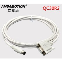 직렬 케이블 qc30r2 미쓰비시 q 시리즈 plc 프로그래밍 데이터 케이블 db9 9pin 암 라운드 db 8 핀에 적합, qc30r2 화이트, 10m