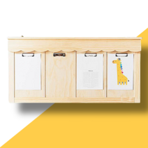 한스터프 출석판 원목 게시판 꾸미기 (집게 4칸) 아크릴 대형 환경판, 01.4칸 내추럴, 03.memo