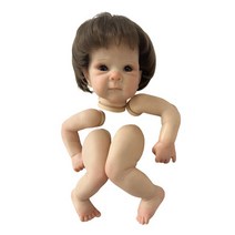 프리미엄 리본돌 애착 구체 인형 18 Bettie 그린 도색되지 않은 Reborn 키트 실물 같은 리얼 Bebe DIY 비닐, [01] PaintedRooted Hair