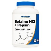 뉴트리코스트 베타인 HCI + 펩신 790mg 캡슐 글루텐 프리, 240개입, 4개