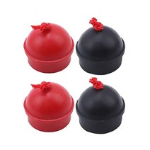 Pro Bamboo Kitchen 4피스 블랙 앤 레드 고무 풀 당구 큐 초크 홀더 코드 고무 파우더 캡 초크 홀더 당구 액세서리 41x35mm