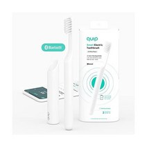 quip 성인용 스마트 전동 칫솔 - 블루투스 및 리워드 앱이 있는 소닉 칫솔 여행용 커버 거울 마운트 부드러운 칫솔모 타이머 플라스틱 손잡이 올 화이트