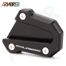오토바이 액세서리 혼다 골드 윙 GL 1800 CNC 킥 스탠드 사이드 확장 Enlarger Pad 2018 2020, 01 GOLDWING Black