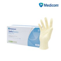 메디컴 라텍스 글러브 의료용 요리용 보건용 주방용 장갑 100매 x 1박스, XS