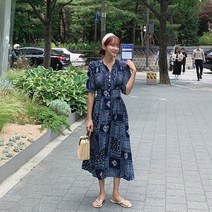 떳다그녀 에리단 페이즐리 롱 원피스