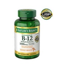 네이처스 바운티 빠른 흡수 비타민 B-12 2500mcg 300정 Natures Bounty 2500 mcg 300 Quick Tabs, 1개, 1정