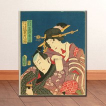 jp013 일본커플 에도시대 이자까야 선술집 캔버스액자, 고급형유광전처리_XXL_38cm x 46cm