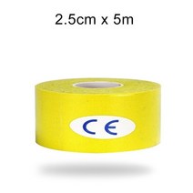 WorthWhile Kinesiology Tape 운동 회복 탄성 테이프 Kneepad 근육 통증 릴리프 무릎 패드 체육관 피트니스 붕대 지원, 23 2.5X500 Yellow