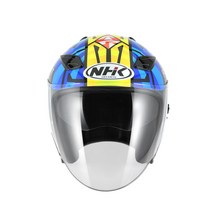 NHK R1 오픈페이스 헬멧 오토바이 헬멧, XXL, 라밧 블랙/블루