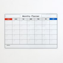 화이트보드시트 Monthly Planner 영문 붙이는 월간계획표 시트지 칠판시트지/보드시트지, 화이트