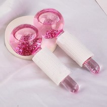뷰티디바이스 2 개/대 아름다운 아이스 하키 에너지 뷰티 크리스탈 볼 얼굴 냉각 글로브 물 웨이브 눈 마사지 스킨 케어 개/상자, [03] 2PC with glitter pin