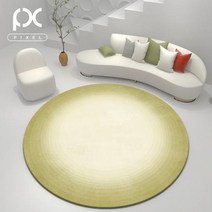 원형 발코니 매트 침실 서재 회전의자 발매트, 300cm*300cm/그린