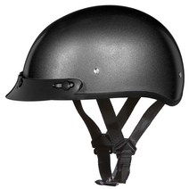 Daytona Helmets 하프 스컬 캡 오토바이 헬멧 DOT 승인 하이 그로스 화이트 XS 바이저 포함 USA 미국, Hi-Gloss Black