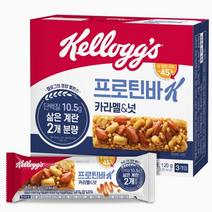 켈로그 프로틴바K 카라멜&넛 (120G) 식물성 단백질 저당 고단백질 간식, 3개