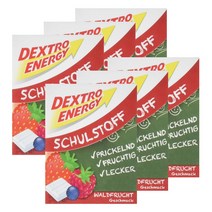 Dextro Energy Schulstoff Orange 덱스트로 에너지 포도당 글루코스 캔디 와일드 후르츠 50g 6팩, 6개