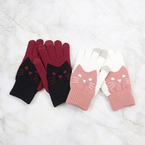 겨울 돼냥이 기모장갑 스마트폰 터치장갑 커플 니트