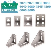 2020 피스 2028 3030 4040 4545 코너 브래킷 피팅 앵글 L 커넥터 패스너 알루미늄 프로파일 CNC 6060 8080, 4080(2PCS)