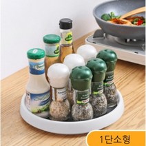 회전트레이 원형 양념 통 정리대 소형 대형 1단 2단 수납장 선반 3종, 소형1단