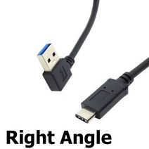 곡률측정기 1 m USB 3.1 c형-USB 3.0 어댑터 케이블 왼쪽 오른쪽 스트레이트 USB3.0 각도 플매트 카펫 러그 전원 데이터, [02] Right Angle, [01] 1m