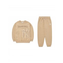 MLB KIDS 베이직 메가로고 맨투맨세트 NY Beige