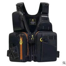 낚시용 구명 조끼 바다 선상 갯바위 안전 낚시복 통기성 성인 전문 루어 장비, 블랙 오렌지 지퍼