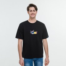 클로니아 MG 스팽글 자수 라운드 면 반팔 티셔츠 ES8T08