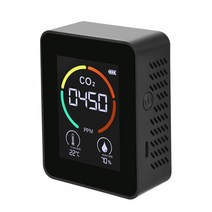 미세먼지측정기 공기질측정기 초미세먼지측정기 xiaomi co2 공기 감지기 이산화탄소 측정기 농업 생산 온실 모니터 지능형 공기 품질 분석기 3 in 1, 검은색, 검은색, 02 Black