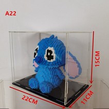 레고 아크릴 진열장 투명 케이스 보관 릴로 & 천사 빌딩 블록 장난감 모양 학습 동물 이미지 DIY 모델, 01 with Display Box