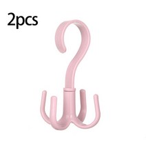 휴대용 접이식 옷걸이 여행용 옷걸이 차량용24pcs 회전 걸이 후크 옷장 옷 랙 걸이, 핑크 2개