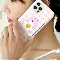 동물 데이지 체크 아이폰 12 케이스 카드 하드