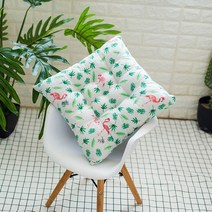 MEIISEO여름 쿨방석 쿨매트 사무실 남감 매트, 45*45cm 직경 원형, 플라밍고 숲