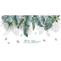 새나무 벽 스티커 DIY 열 대 식물 나뭇잎 거실 벽화 어린이 보육 주방 홈 장식, 01 Leaves Sticker