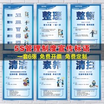 규장제도카드 특종 설치함 시설 관리 작업장 생산 위 벽 창고 기업 슬로건 소방 감독 방화 전력소비 조작 2670163881, 40x60cm, 5S 관리 제도 슬로건 한세트 6장